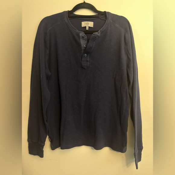 Jack Spade Navy Long Sleeve Henley Shirt - Picture 1 of 4